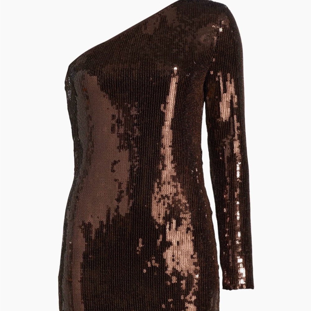 Generation Love One-Shoulder Sequin Dress in Chocolate